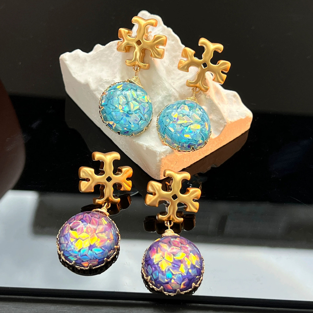 Tory Burch Iridescent Crystal Drop Earrings